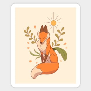 Decorative fox - day version Sticker